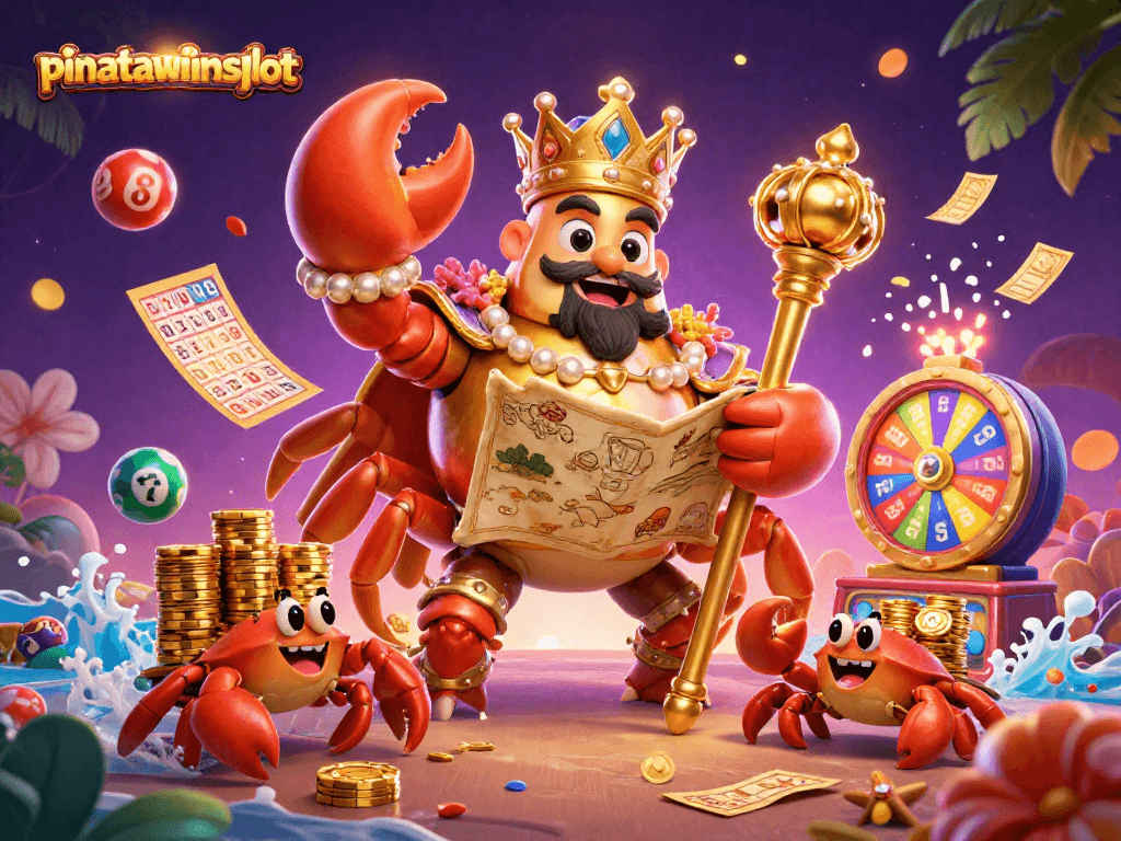 Experience excitement with pinatawinsslot, featuring vibrant characters and lottery elements.