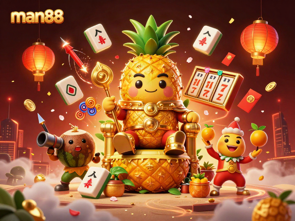 Experience thrilling gaming strategies and joyful moments at man88 with our vibrant casino-themed illustration.