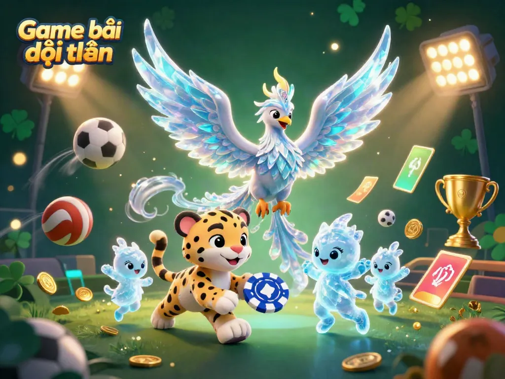Engage with Game bài đổi thưởng through a lively scene of enchanting characters and vibrant casino elements.