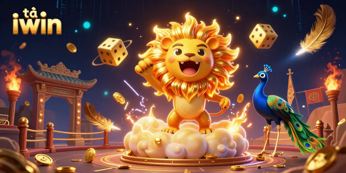 Experience the thrill of tải iwin as our golden lion dominates dice and casino elements.