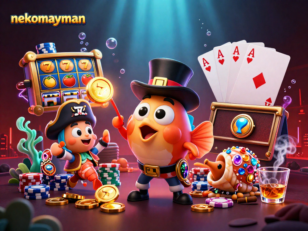 Experience the thrill of nekomayman slots while diving into a vibrant underwater casino scene.