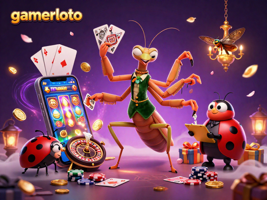 Experience gamerloto's dynamic casino world with animated characters and exciting gaming elements.
