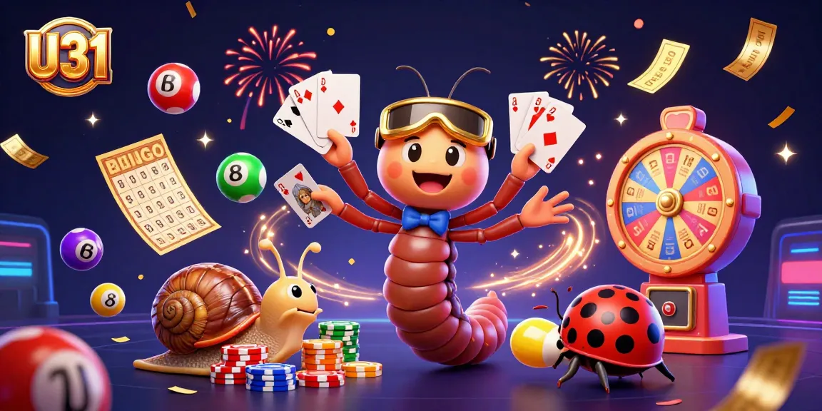 Experience excitement with U31's vibrant 3D casino scene showcasing engaging game elements and colorful characters.