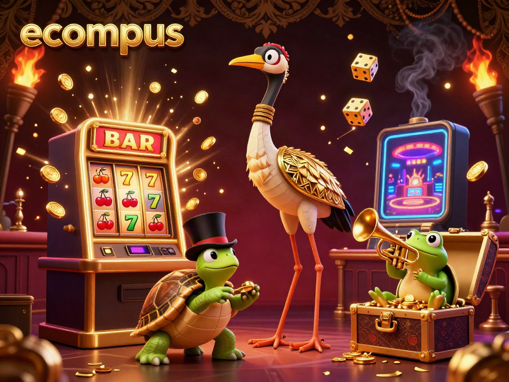 Experience the excitement at ecompus with vibrant gambling characters and games bursting with energy.