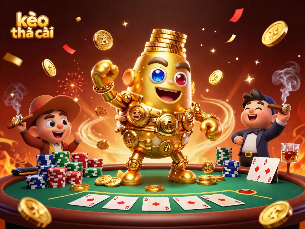 Experience the thrill of kèo nhà cái as you navigate vibrant casino elements in this dynamic scene.