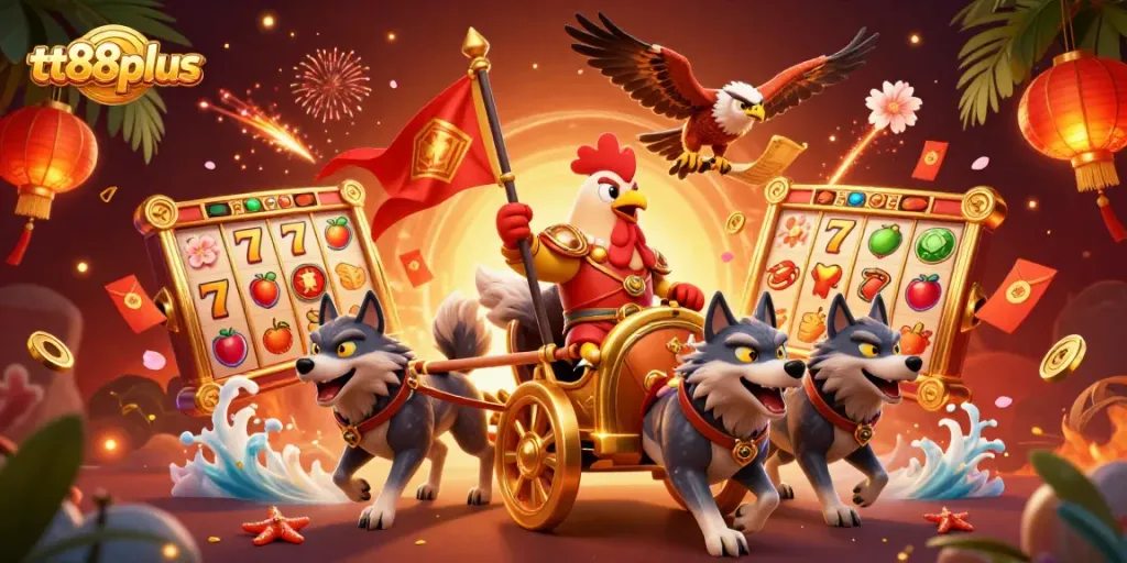 Experience thrilling gameplay and rich rewards at tt88plus with this dynamic casino scene illustration.