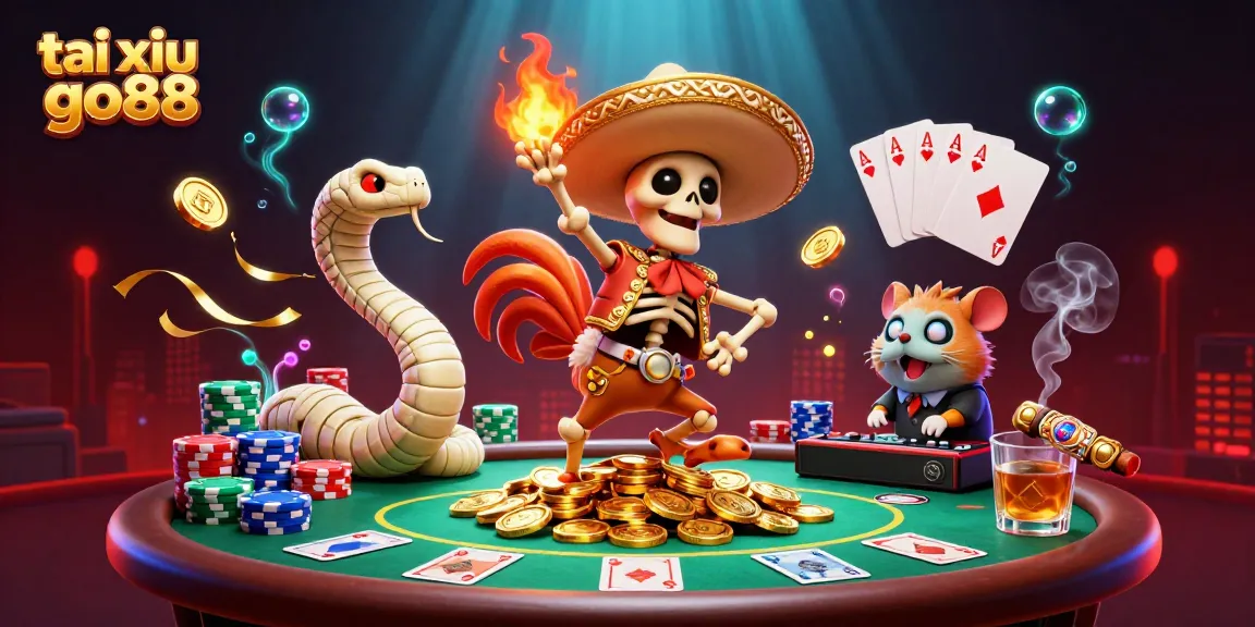Engage in the excitement of tai xiu go88 with a vivid victory dance scene featuring unique characters.