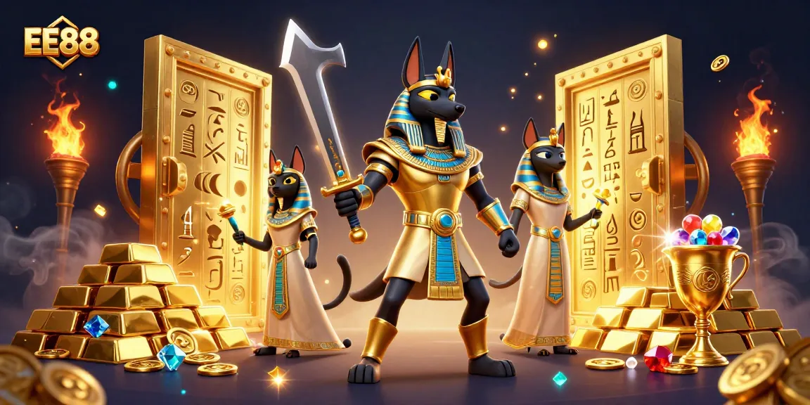 Experience thrilling gaming at EE88 with golden treasures and dramatic Egyptian elements.
