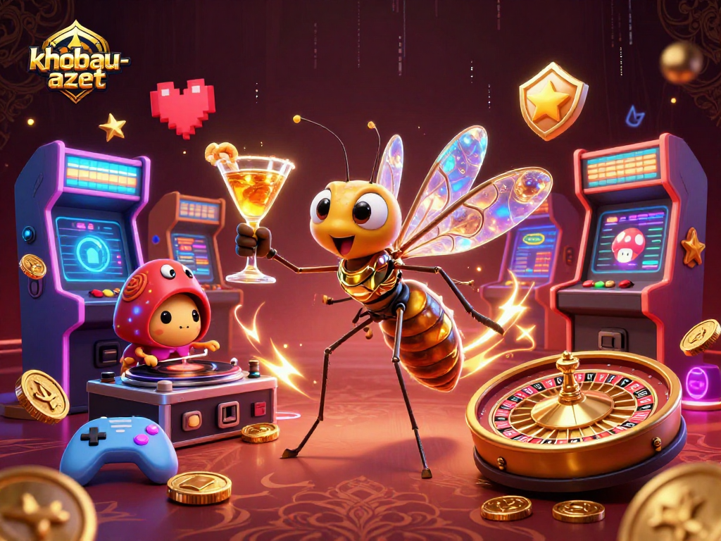 Experience the thrill of khobau-aztec with stunning illustration featuring dynamic characters at a vibrant casino setting.