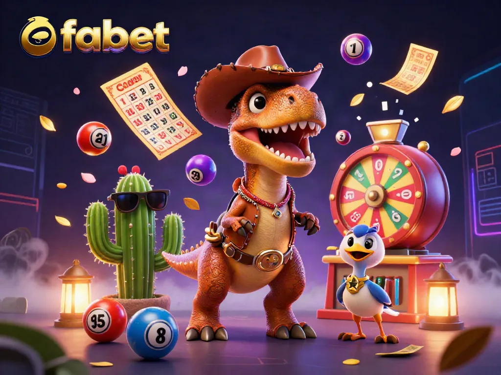 Engage with fabet's vibrant gambling scene featuring exciting lottery elements and characters.