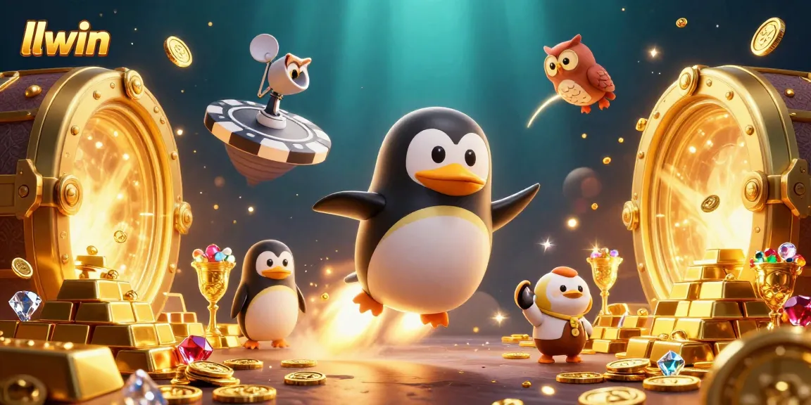 Engage with llwin's thrilling space escapade as a golden penguin leads to jackpot treasures.