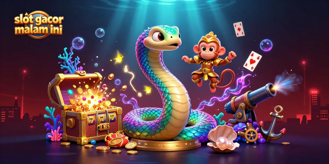 Experience the excitement of slot gacor malam ini with colorful playful elements illuminating the scene.