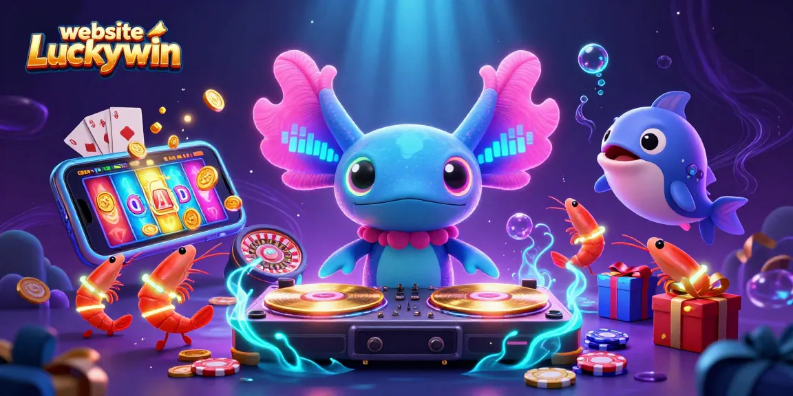 Spin to win on the website Luckywin with a vibrant 3D casino scene, packed with action and excitement!
