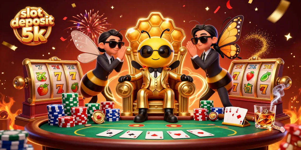 Engage in thrilling action with slot deposit 5k as the 3D bumblebee mob boss commands his honeycomb casino.
