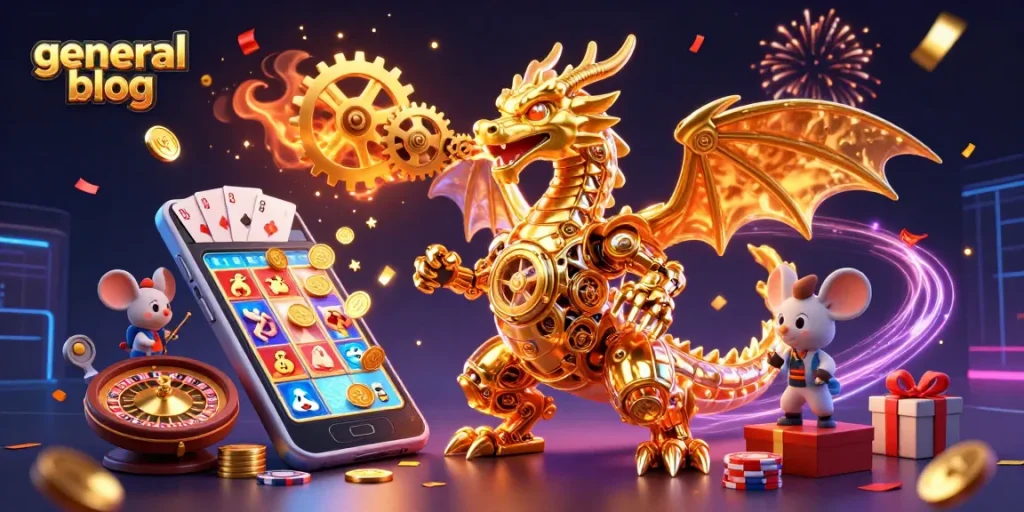 Experience thrilling casino action with the general blog’s vibrant 3D illustration featuring unique gaming elements.