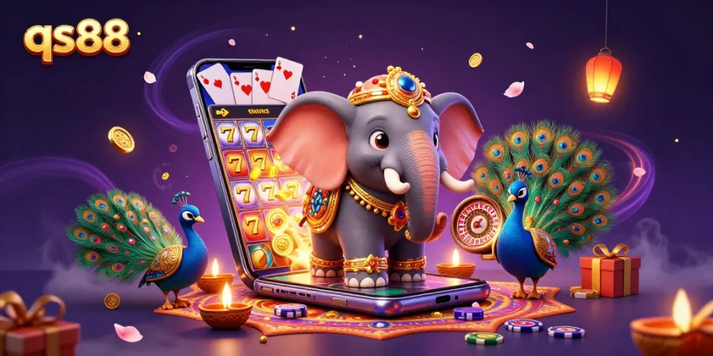 Experience the excitement of qs88 with vibrant gameplay elements and engaging characters in a festive 3D scene.