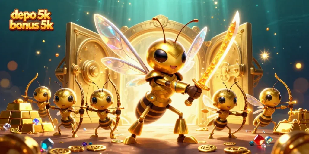 Unleash your luck with the depo 5k bonus 5k in this vibrant casino illustration.