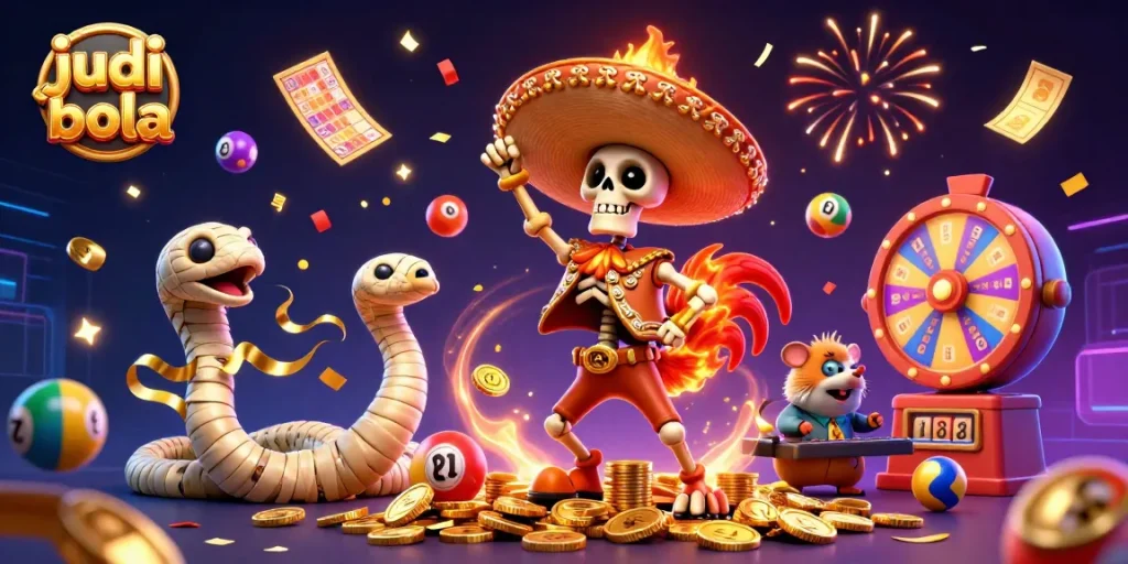 Experience judi bola excitement with dynamic action, dancing characters, and vibrant game elements