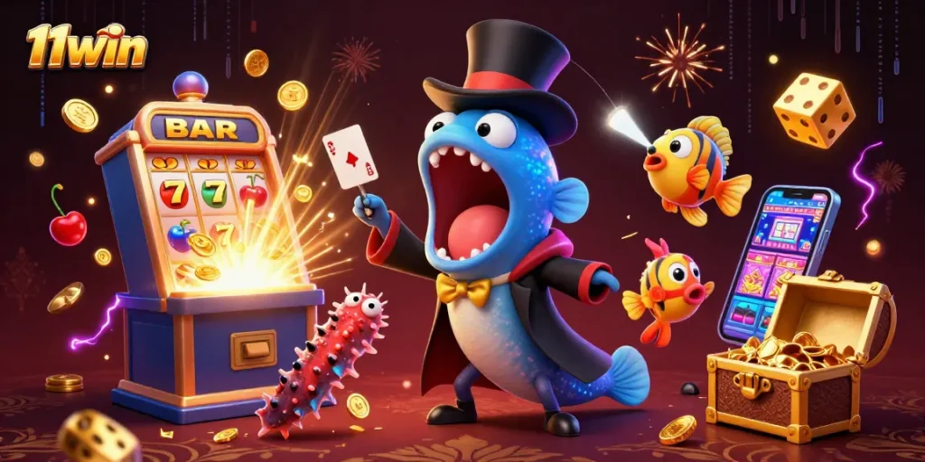 Experience thrilling casino action with 11win's vibrant magical scene of fun characters and exciting games.